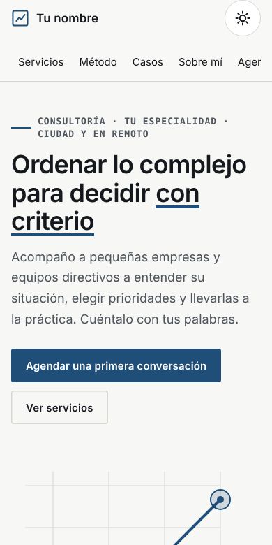 Captura de la misma plantilla en un móvil.