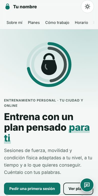 Captura de la misma plantilla en un móvil.