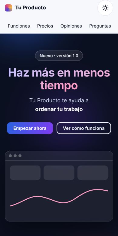 Captura de la misma plantilla en un móvil.
