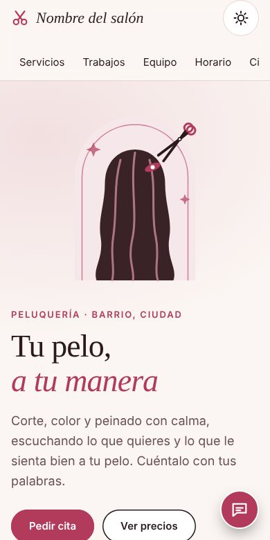 Captura de la misma plantilla en un móvil.