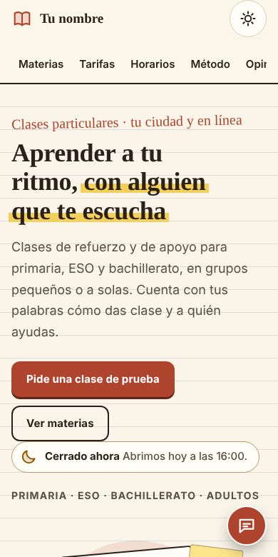 Captura de la misma plantilla en un móvil.